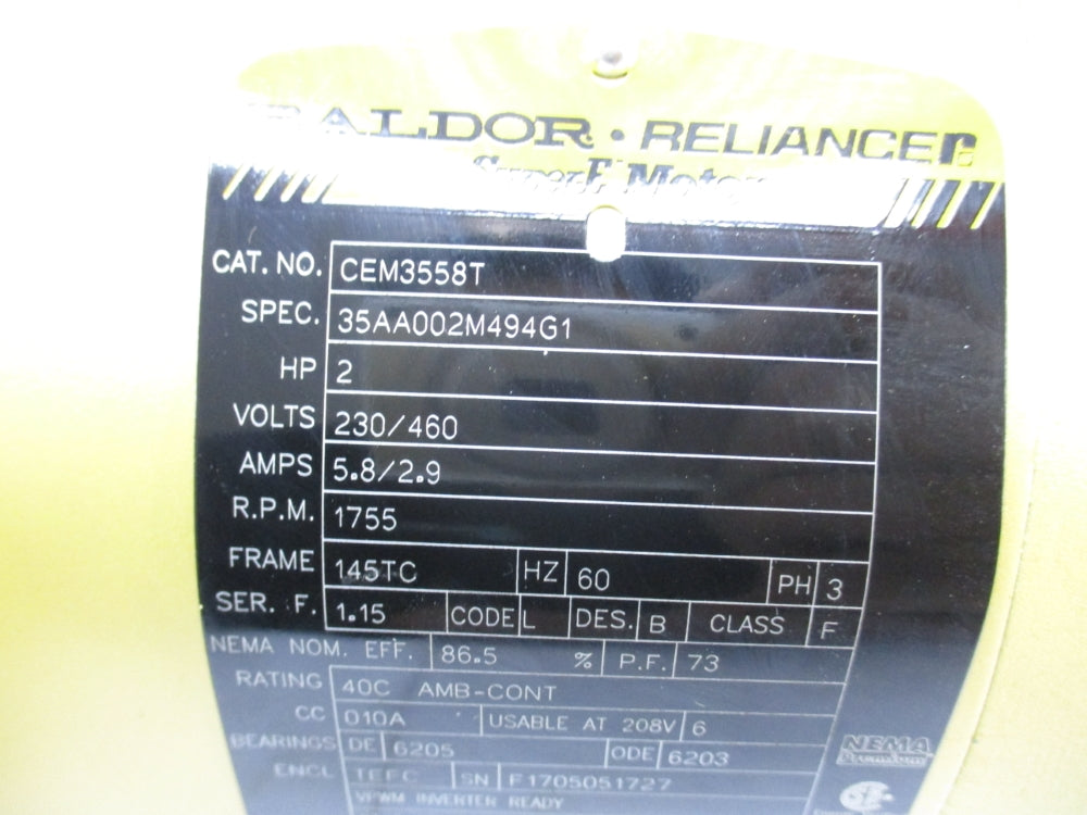 BALDOR CEM3558T 460V 2.9A NSNP