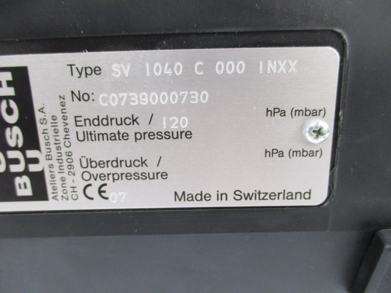 BUSCH SV1040C0001NXX 346-420/200-240V 2-6A (AS PICTURED) NSMP