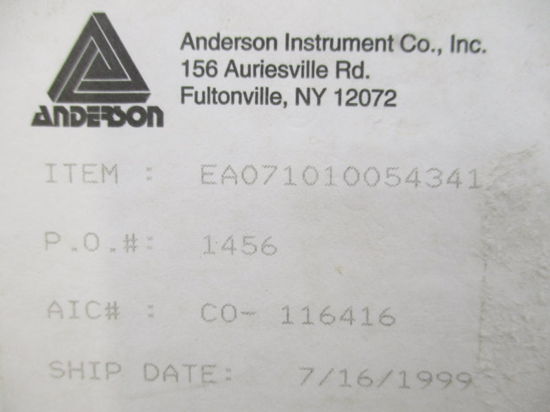 ANDERSON INSTRUMENT EA071010054341 0-100PSI NSMP
