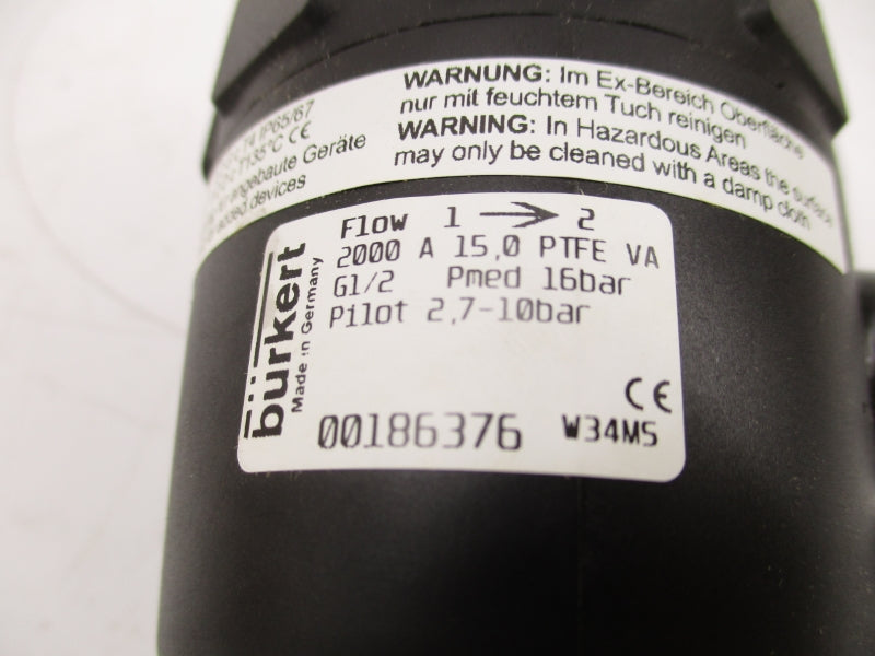 BURKERT 2000A15,0PTFEVAG1/2 00186376 2000A 16BAR NSMP