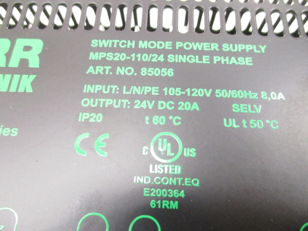 MURR ELEKTRONIK MPS20-110/24 85056 105-120V 20A NSMP