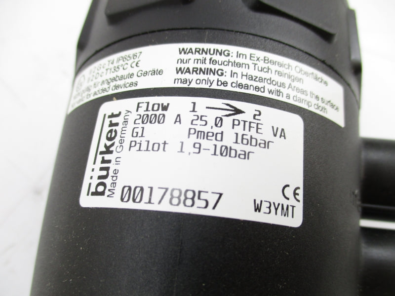 BURKERT 2000A25,0PTFEVAG1 00178857 2000A 16BAR NSMP