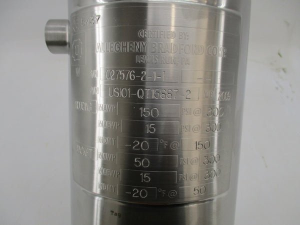 ALLEGHENY BRADFORD CORP USI01-QT15887-2 150PSI NSNP