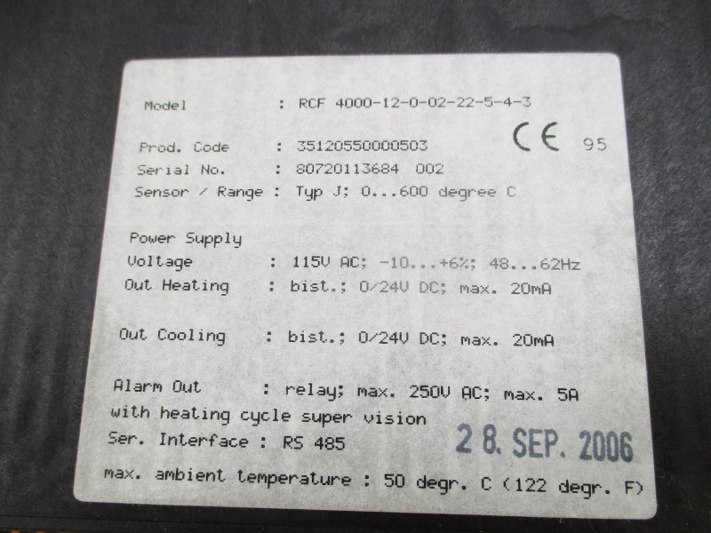 DREWS RCF4000-12-0-02-22-5-4-3 250V 5A NSNP