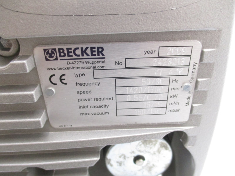 BECKER VT4.16 520V 3.90A (AS PICTURED) NSNP