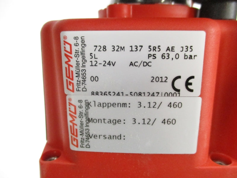 GEMU 72832M1375R5AEJ355L 12-24V 63BAR NSMP