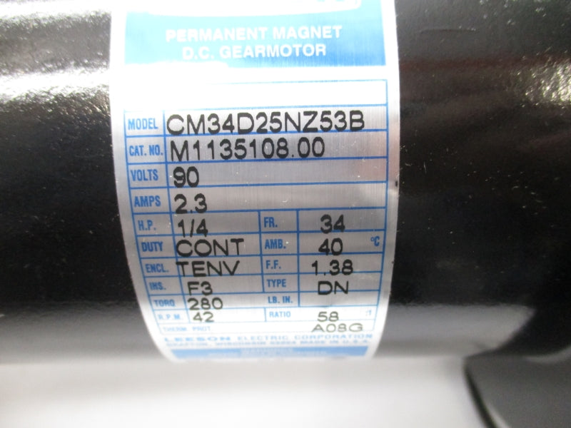 LEESON ELECTRIC CM34D25NZ53B M1135108.00 90V  2.3A NSMP