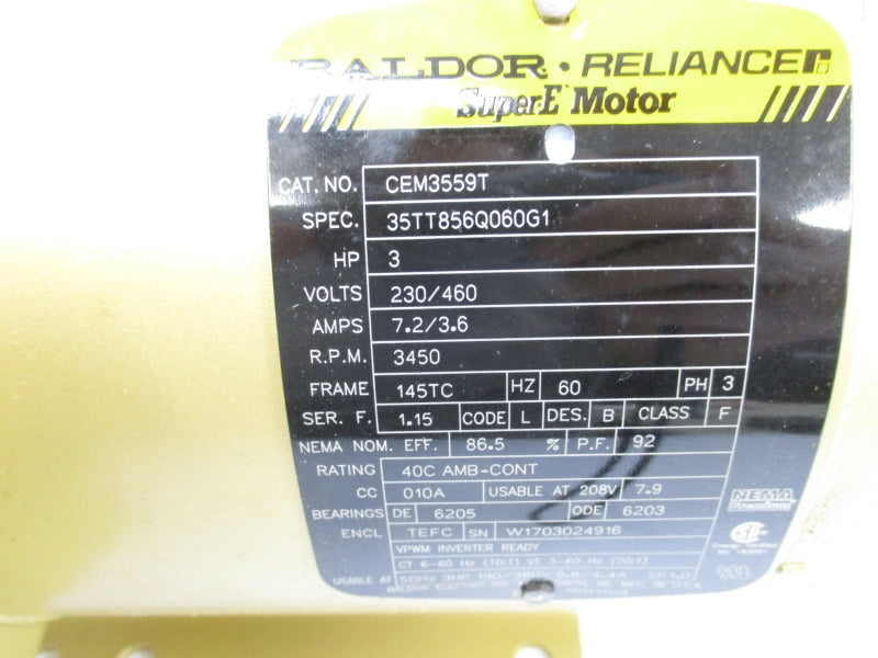 BALDOR CEM3559T 35TT856Q060G1 230/460V 7.2/3.6A NSMP