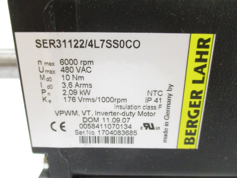 BERGER LAHR SER31122/4L7SS0CO 0058411070134 480VAC 3.6A NSMP