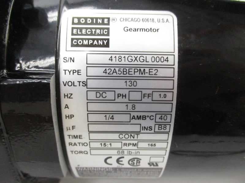 BODINE ELECTRIC COMPANY 42A5BEPM-E2 130V 1.8A NSMP