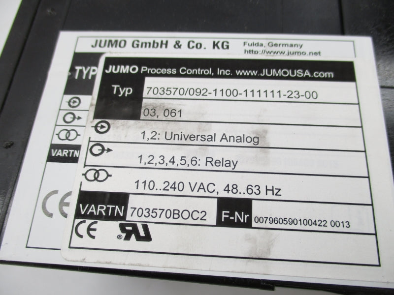 JUMO 703570/092-1100-111111-23-00 110-240VAC NSMP