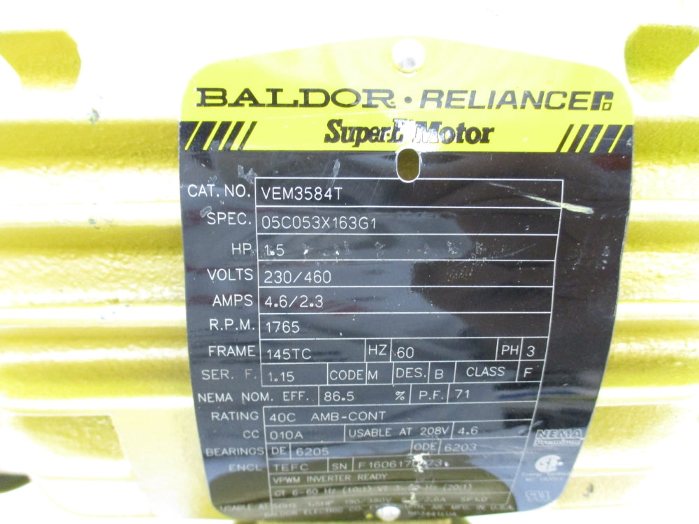 BALDOR VEM3584T NSNP