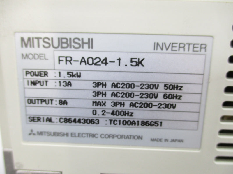 MITSUBISHI FR-A024-1.5K 200-230V 13A NSMP
