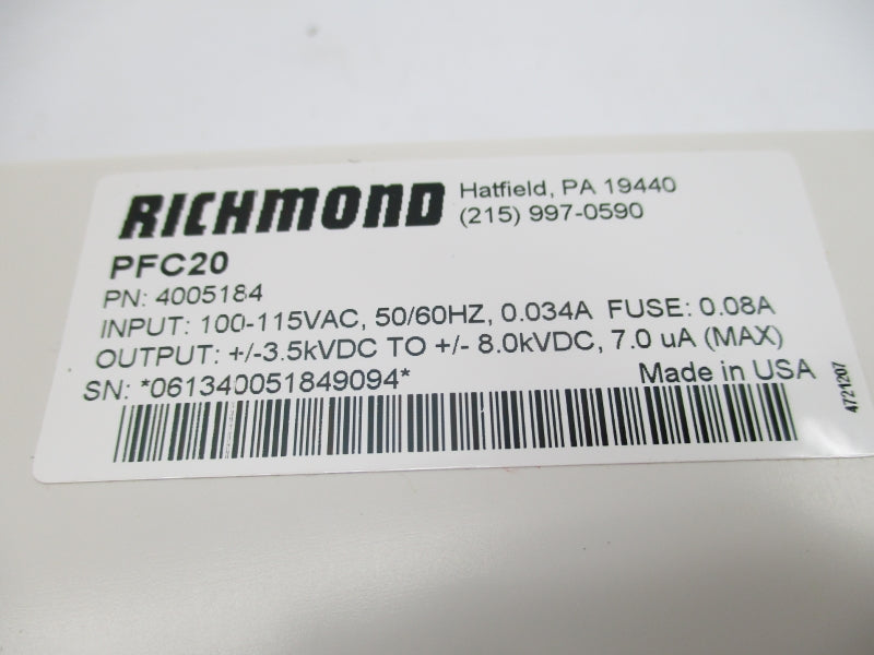 RICHMOND 4005184 100-115VAC, 7.0UA NSMP