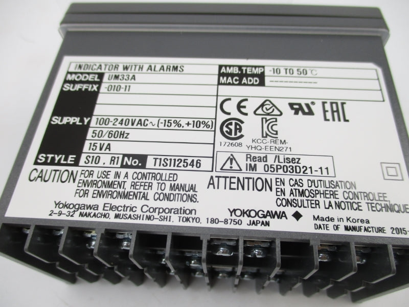 YOKOGAWA UM33A-010-11 100-240V NSMP