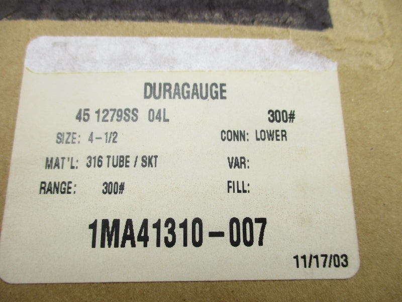 ASHCROFT 451279SS04L300# 0-300PSI 4-1/2" NSMP