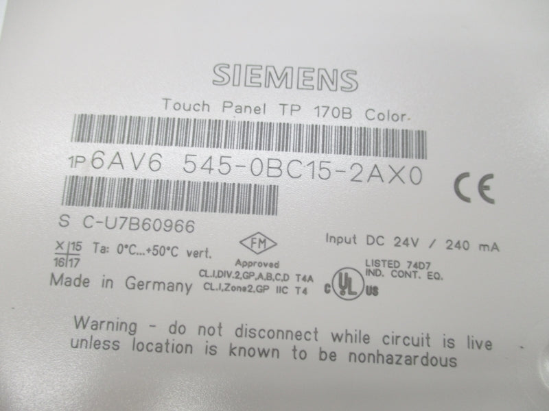 SIEMENS 6AV6545-0BC15-2AX0 24V NSMP