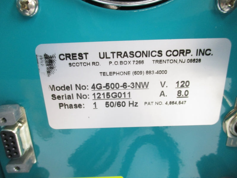 CREST ULTRASONICS 4G-500-6-3NW 120V 8.0A NSMP