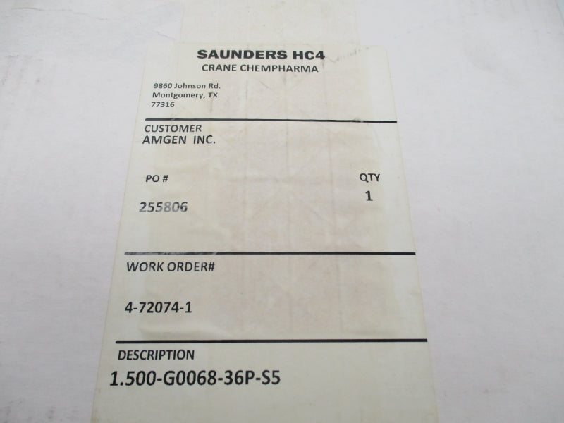 SAUNDERS 1.500-G0068-36P-S5 4-72074-1 NSFS