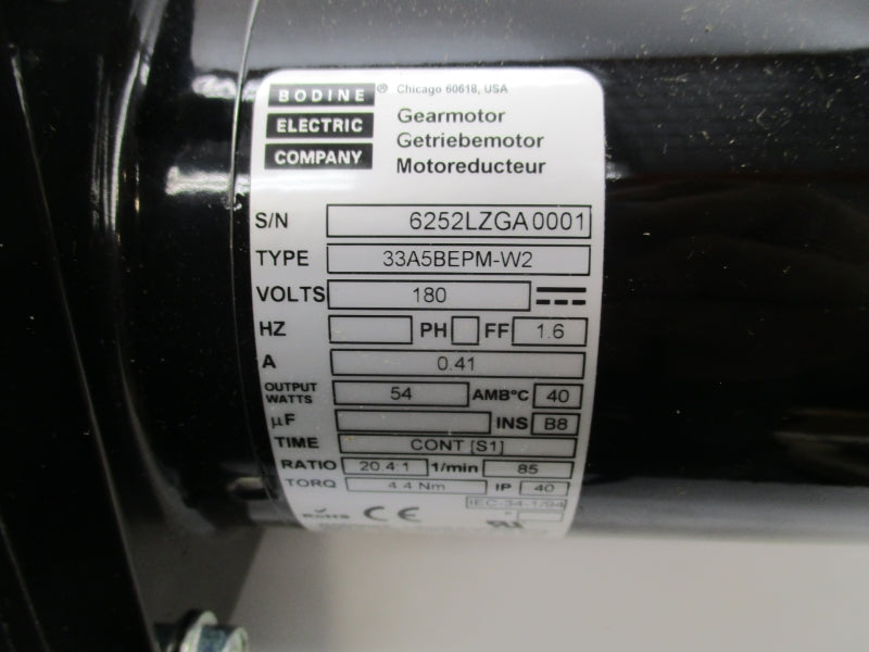 BODINE ELECTRIC 33A5BEPM-W2 180V 0.41A NSMP