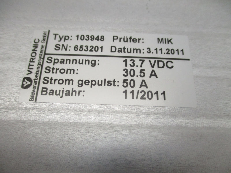 VITRONIC 103948 13.7VDC 50A NSNP