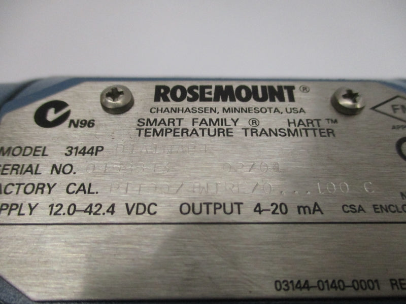 ROSEMOUNT 3144PD1A1NAB4 12.0-42.4VDC 4-20MA NSMP