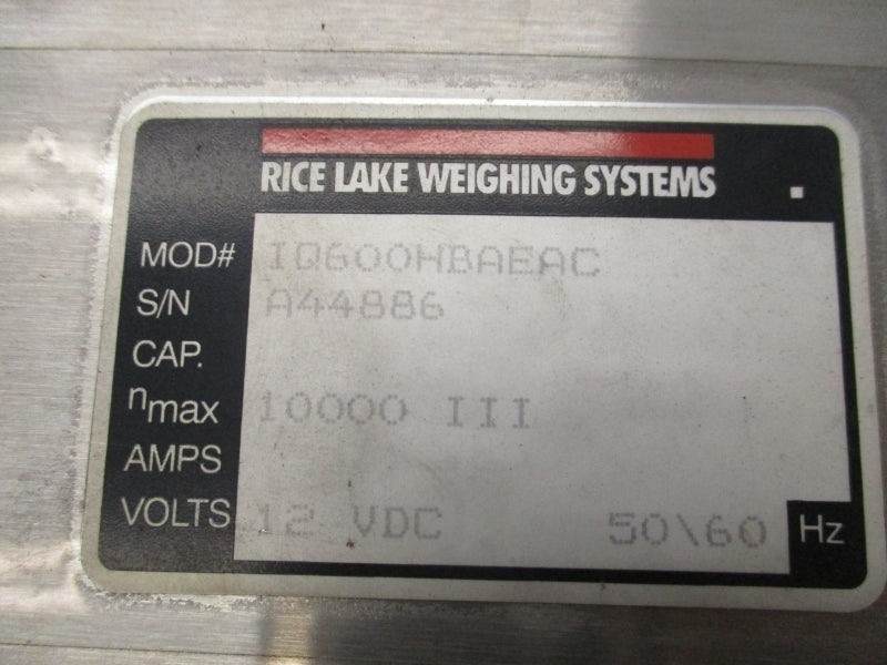 RICE LAKE WEIGHING SYSTEMS IQ600HBAEAC 12VDC UNMP