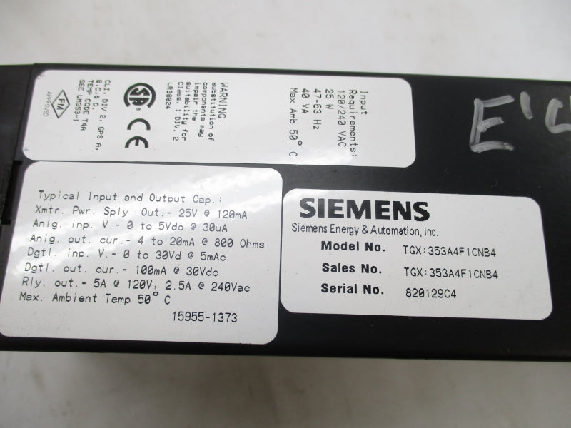 SIEMENS TGX:353A4F1CNB4 120/240VAC 5A NSMP