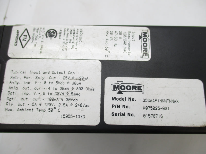 MOORE 353A4F1NNNTNNAX K075025-001 25V 120MA UNMP