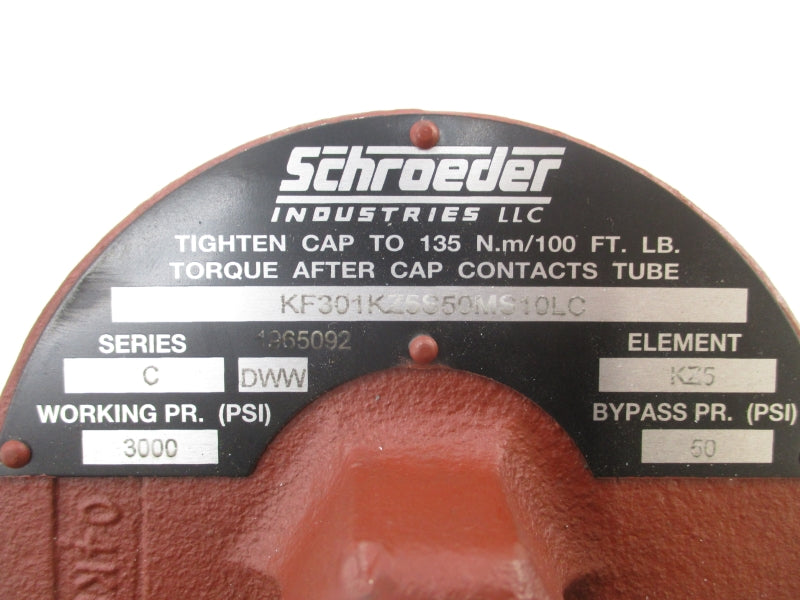 SCHROEDER KF301KZ5S50MS10LC SER. C 3000PSI UNMP