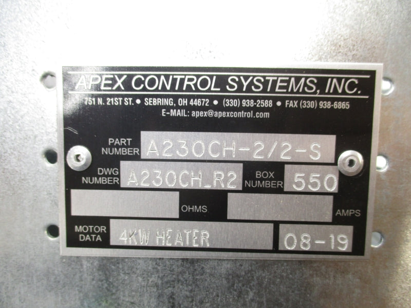 APEX CONTROL SYSTEMS A230CH-2/2-S NSNP