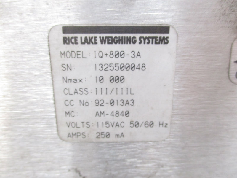 RICE LAKE IQ+800-3A 115VAC 250MA NSNP