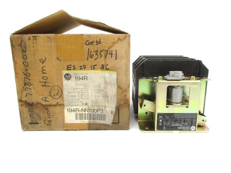 ALLEN BRADLEY 194R-NN100P3 SER. B 600VAC 100A (BR/YL) NSMP