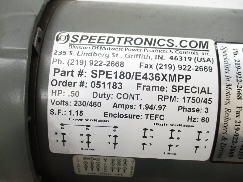 SPEEDTRONICS SPE180/E436XMPP 230/460V 1.94/.97A NSNP