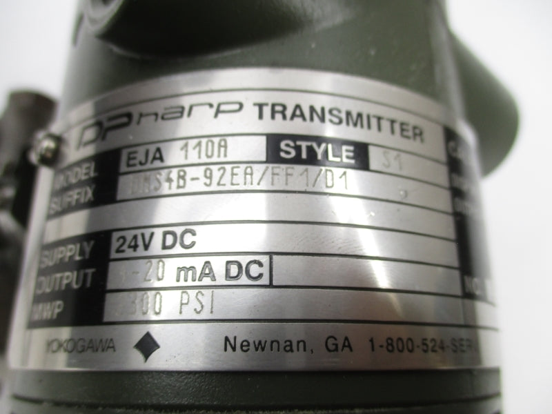 YOKOGAWA EJA110ADMS4B-92EA/FF1/D1 24VDC 4-20MADC 2300PSI NSNP