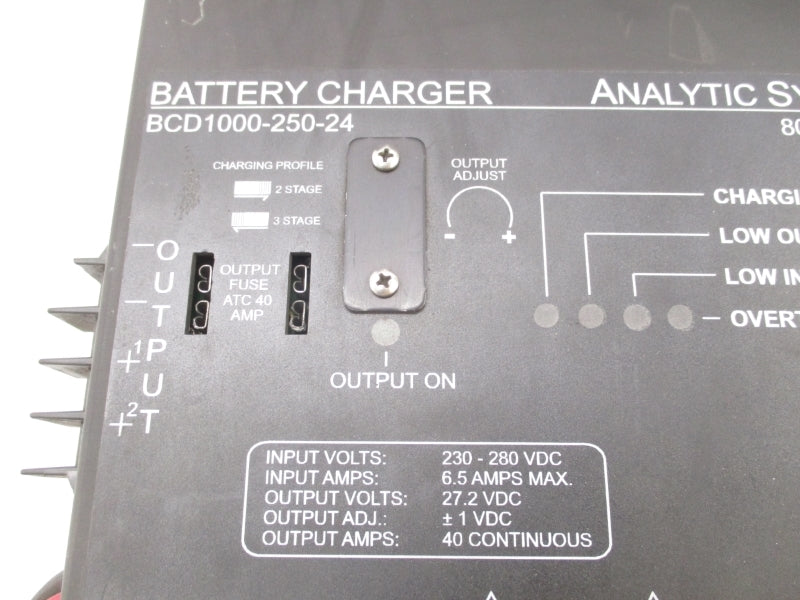 ANALYTIC SYSTEMS BCD1000-250-24 230-280VDC 6.5A UNMP