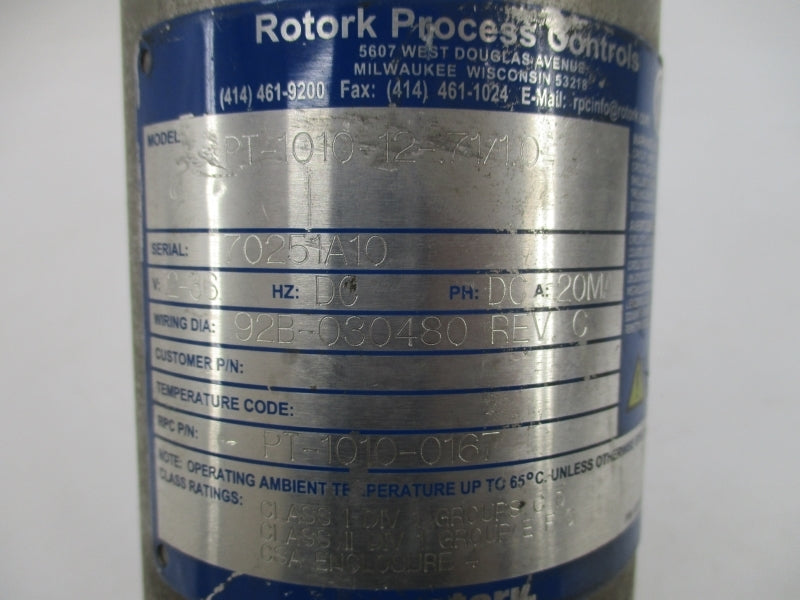 ROTORK PT-1010-12-.71/1.0 PT-1010-167 12-36V 20MA UNMP