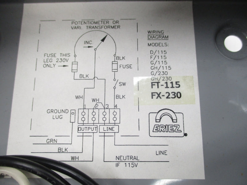 ERIEZ FT115 115V 2.0A NSMP