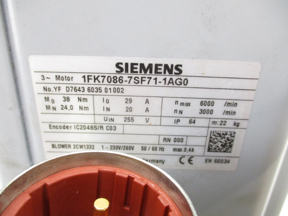 SIEMENS 1FK7086-7SF71-1AG0 UNMP