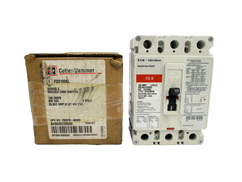 CUTLER HAMMER FD3100KL 600VAC 100A NSMP