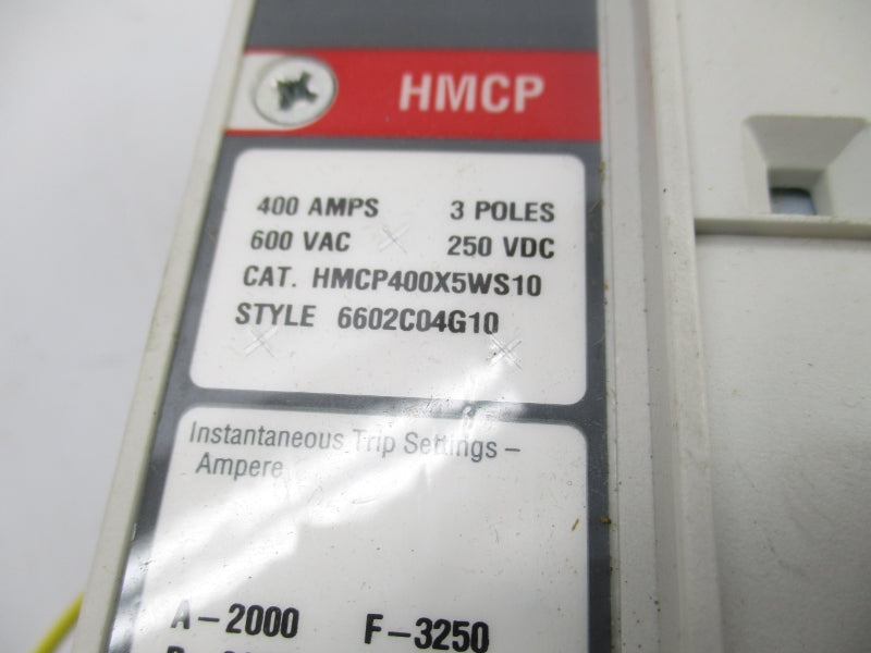 EATON HMCP400X5WS10 600VAC 400A NSMP