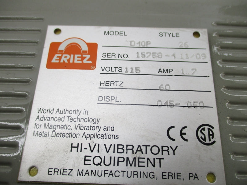 ERIEZ D40P 115V 1.7A NSNP