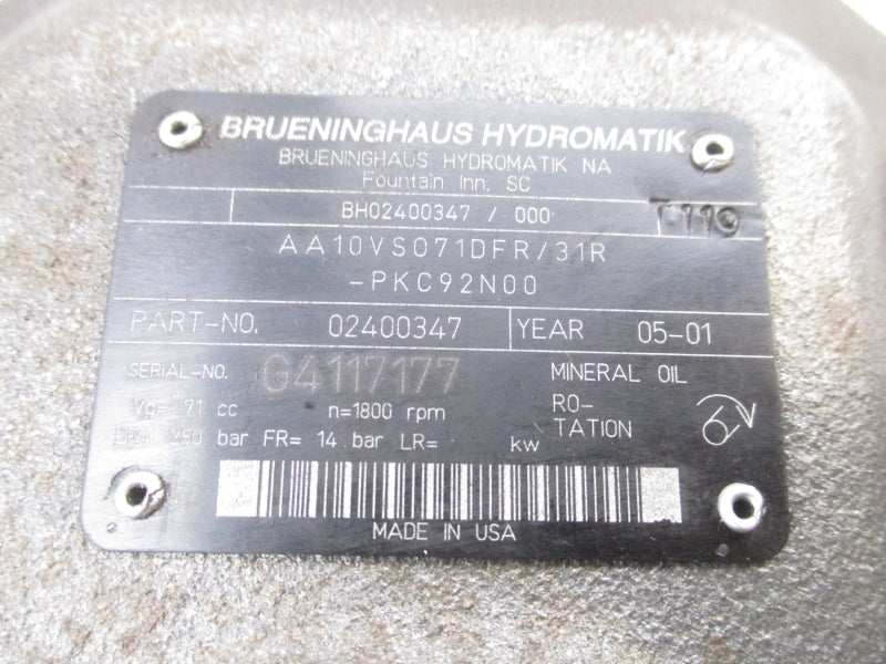 BRUENINGHAUS HYDROMATIK AA10VS071DFR/31R-PKC92N00 02400347 NSNP