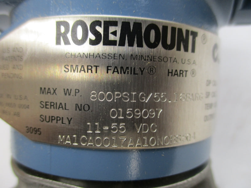 ROSEMOUNT 3095MA1CA0017AA10N0BS5Q4 11-55VDC 800PSI NSMP