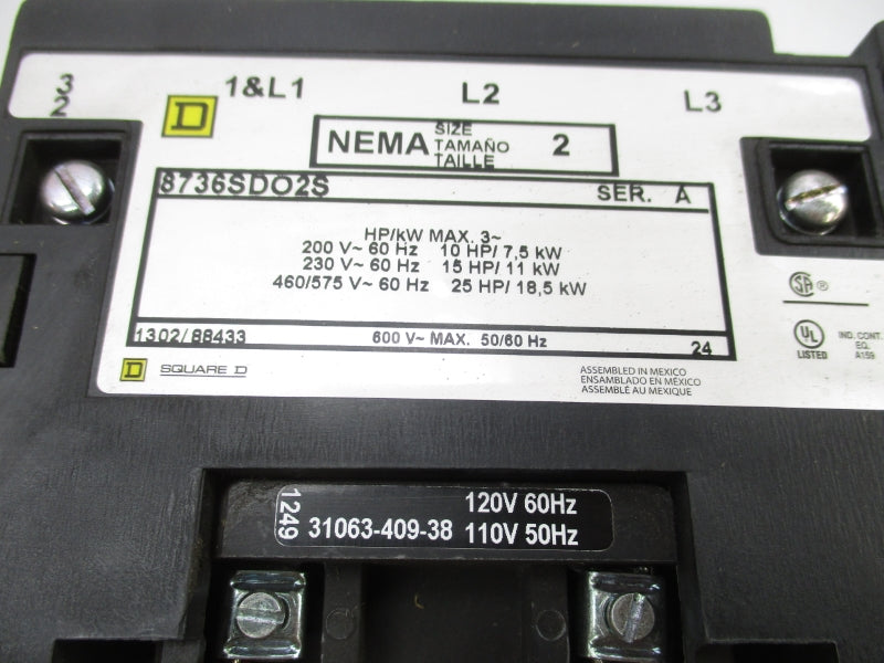 SQUARE D 8736SDO2V02S SER. A 110/120V NSMP