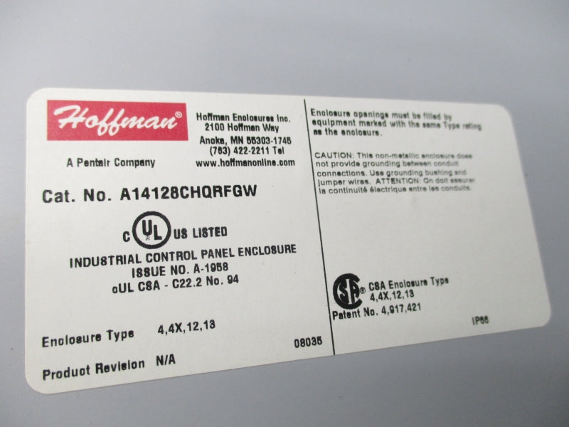HOFFMAN A14128CHQRFGW (AS PICTURED) NSMP