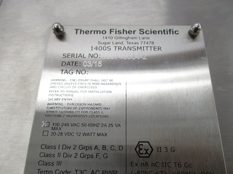 THERMO FISHER SCIENTIFIC 1400S 100-240VAC 2A NSNP