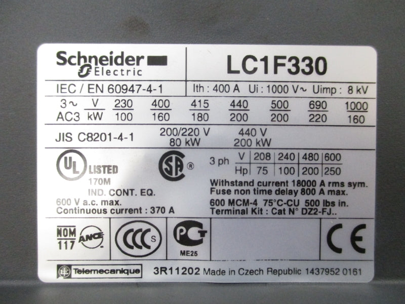 SCHNEIDER ELECTRIC LC1F330F7 110-115V NSMP