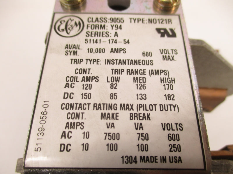 EC&M 9055N0121R SER. A 600V 10000A NSMP