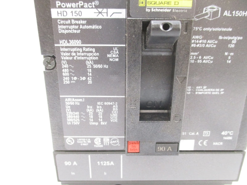SQUARE D HDL36090 600V 90A NSMP